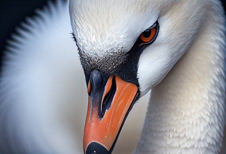 Close up of a mute swan (Cygnus olor)の素材