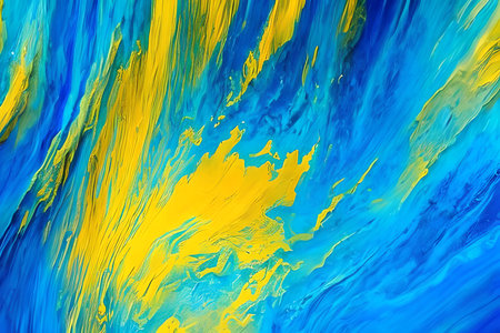 Traditional Ottoman Turkish marbling art patterns as abstract colorful background (close-up shot)の素材