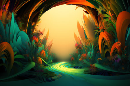 3d illustration of abstract geometric composition,digital art works. Computer generated graphics.の素材