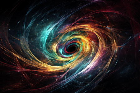 Abstract fractal. Fractal art background for creative design. Decoration for wallpaper, desktop, poster, cover booklet. Print for clothes, t-shirt. Creative illustration for designの素材