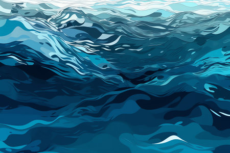 Blue sea waves background. Vector illustration for your design. EPS10の素材
