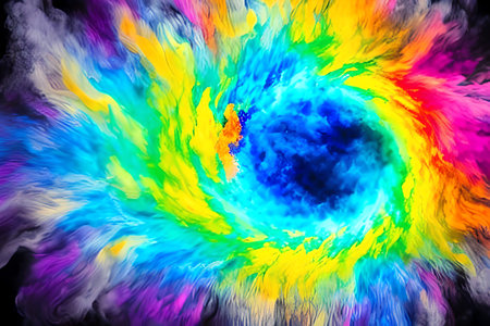 abstract background with colorful smoke in the form of a spiral.の素材