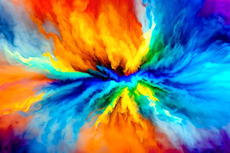 Abstract background of colorful smoke. Ink in water. Colorful background.の素材