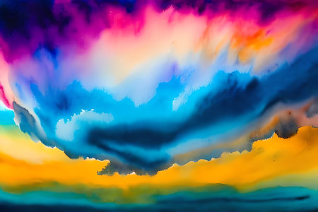 Abstract watercolor background. Multicolored gradient. Rainbow colors.の素材