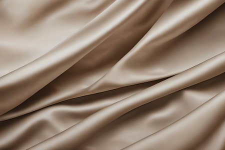 Smooth elegant brown silk or satin luxury cloth texture can use as abstract background. Luxurious background design.の素材