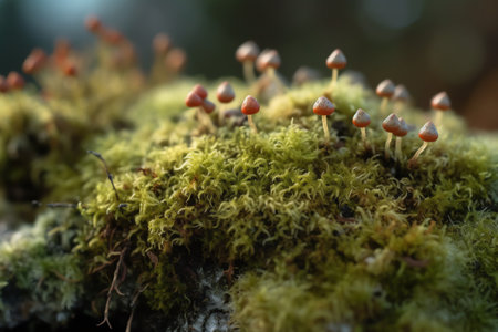 Mushrooms in the forest, close-up. Selective focus.の素材