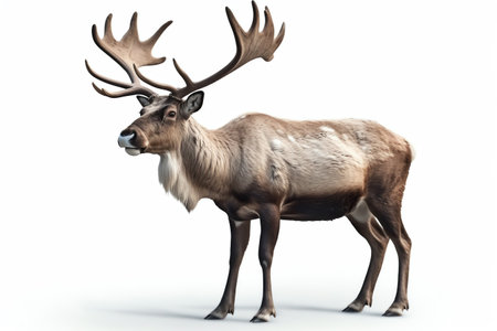 Reindeer isolated on a white background. 3D illustration.の素材