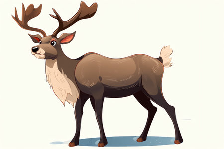 Illustration of a reindeer isolated on a white background.の素材