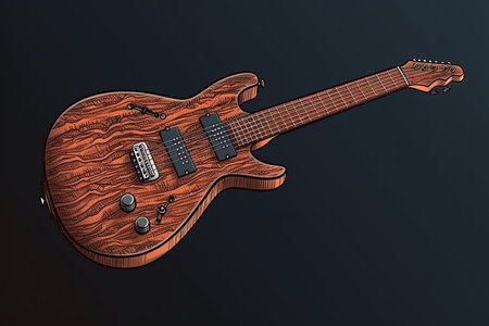 Guitar digital illustration. Generative AIの素材