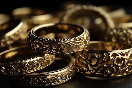 Gold Rings. Generative AIの素材