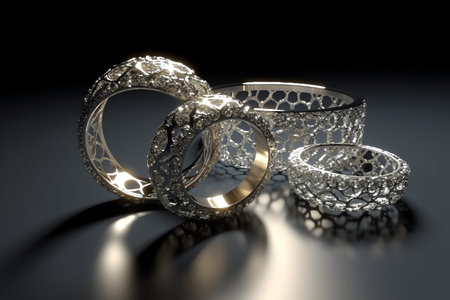 Engagement Rings In 3d. Generative AIの素材