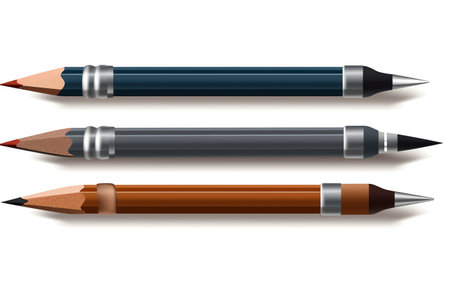 Flat illustration of pen and pencil icons on white background. Generative AIの素材