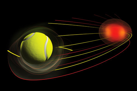 Illustration depicting tennis ball motion. Generative AIの素材