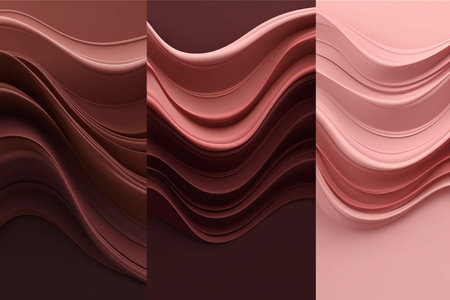 Modern Banner With Dark Pink, Chocolate, And Saddle Brown Colors And Wave Background. Generative AIの素材
