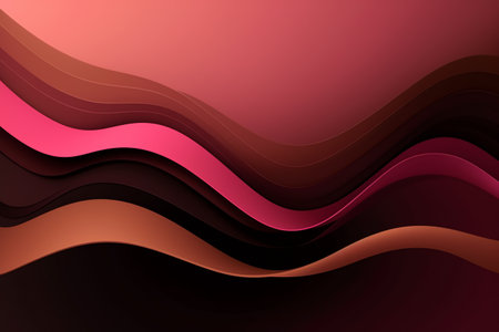 Modern Banner With Dark Pink, Chocolate, And Saddle Brown Colors And Wave Background. Generative AIの素材