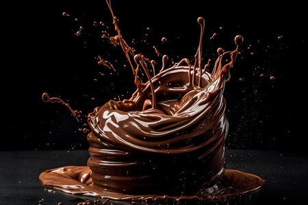 Twisted Chocolate Splash. Generative AIの素材
