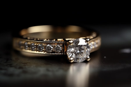 Sparkling Diamond Engagement Ring For Wedding. Generative AIの素材
