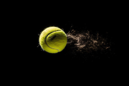 Tennis ball flying. Generative AIの素材