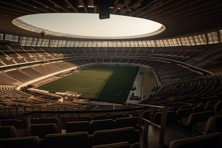 Stadium with a corner view. Generative AIの素材
