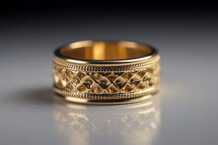 White Background, Gold Ring. Generative AIの素材