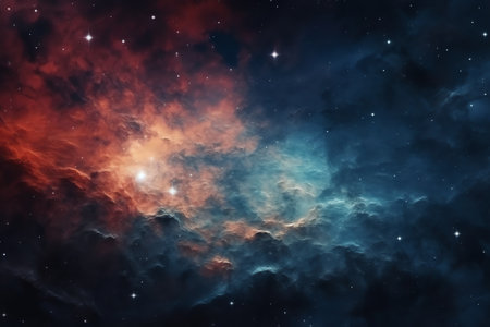 Colorful space galaxy cloud nebula, stary night cosmos, universe science astronomy, supernova background wallpaper. Generative AIの素材