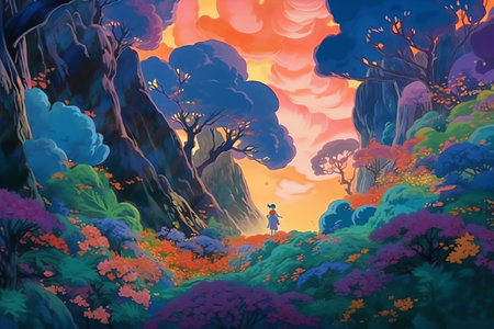 Abstract background, swirling background, studio ghibli, realistic, maximalist, low detail, concept art, cinematic, atmospheric, epic composition, dramatic light, vibrant colors, high contrasts. Generative AIの素材