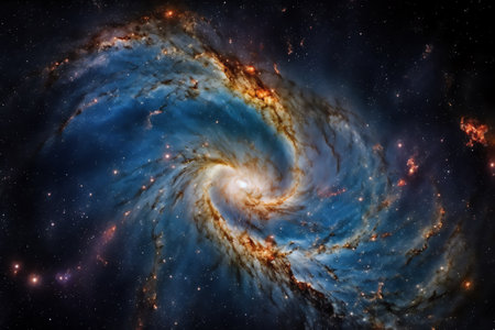Birth of galaxies. Generative AIの素材