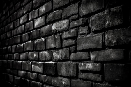 Monochromatic image of a brick wall in a high contrast black and white. Generative AIの素材