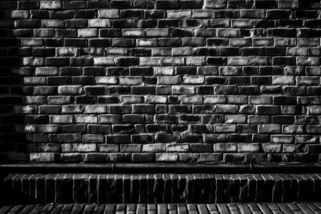 Monochromatic image of a brick wall in a high contrast black and white. Generative AIの素材