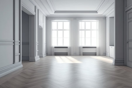 Interior of empty room background 3d render. Generative AIの素材