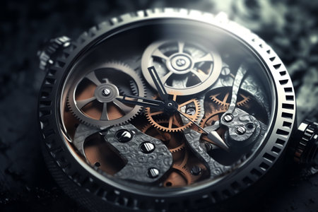 Watch gears concept. Generative AIの素材