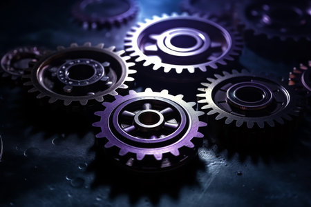 Gears cogwheels icon automation innovation technology concept. Generative AIの素材
