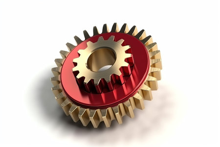 Realistic 3d rendering gear sign 3d render icon on the white background. Generative AIの素材