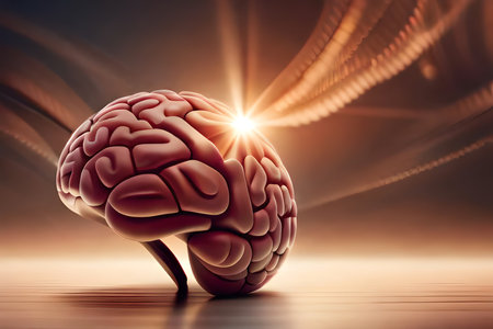 Realistic brain illustration. Generative AIの素材
