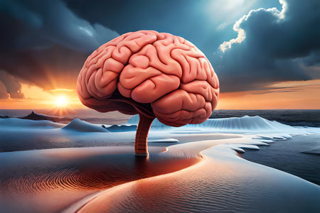 3D rendered, medically accurate illustration of a painful brain. Generative AIの素材