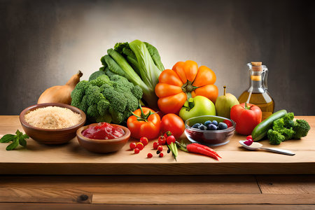 Vegetables Forming A Human Body Metabolism And Nutrition, Eating Diet Food For Energy And Digestion. Created. Generative AIの素材