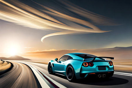 Silhouette Of A Generic And Unbranded Sport Car, Illustration. Generative AIの素材