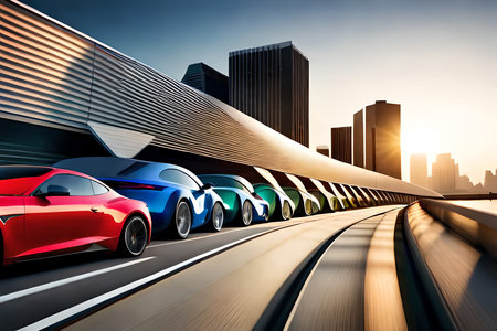 Close-Up Of Automotive Paint Samples In Various Colors. Generative AIの素材