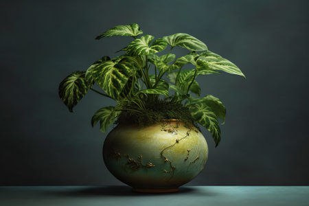 Plant in a vase. Generative AIの素材