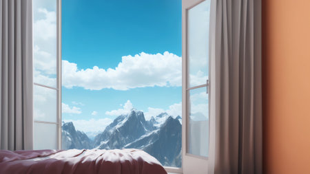 Modern Apartment Includes A Stylish And Homey Teenage Bedchamber With A Table Bed Serving As Both A Workplace And Place Of Rest. Generative AIの素材