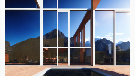 Contemporary Home Office. Generative AIの素材