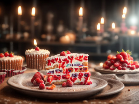 Birtday Cake Photography. Food Banner Template. Generative AIの素材