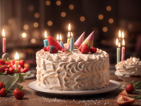 Birthday Cake. Generative AIの素材