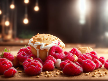 Bursting With Raspberry Flavor. Generative AIの素材