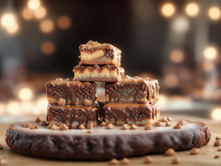 Sticky Toffee Brownies. Generative Art By A. I. Generative AIの素材