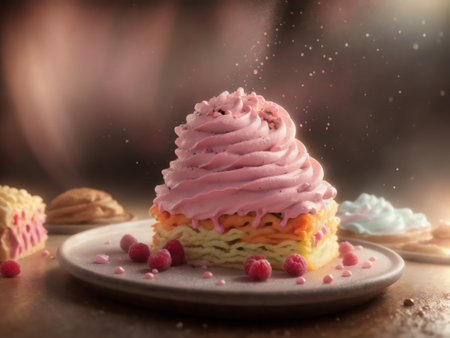 Creative Square Pastel 3d Illustration. Generative AIの素材