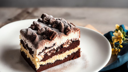 A Slice Of Tiramisu Cake. Generative AIの素材