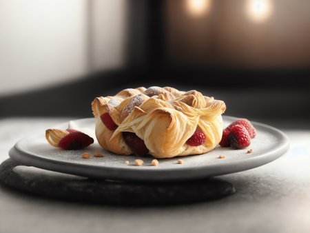 Selection Of Delicious Pastries In Black And White. Generative AIの素材