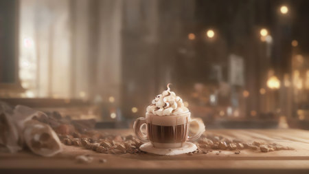 Isolated Cappuccino Cup. Generative AIの素材