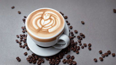 Isolated Latte Coffee. Generative AIの素材